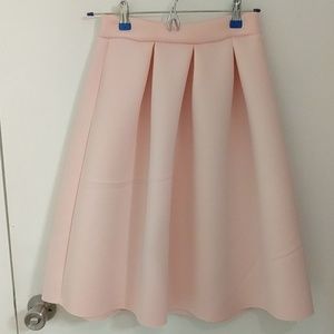 Charlotte Russe Pleated Midi Scuba Skirt- XS